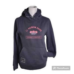 L1 Premium Goods Women's Fleece Lined Black Hoodie Pullover Sweatshirt Rose Logo